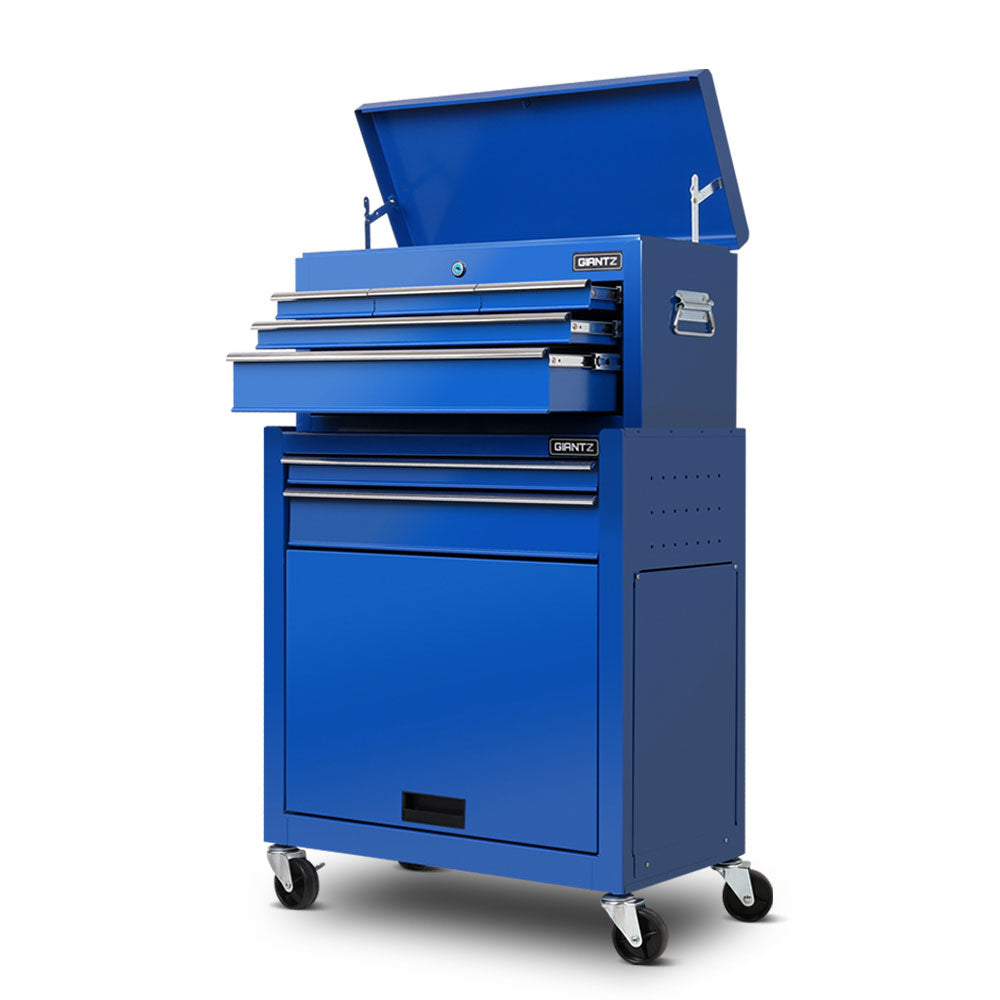 Marlook 7 Drawer Tool Box Cabinet Chest Trolley Toolbox Garage Storage Blue