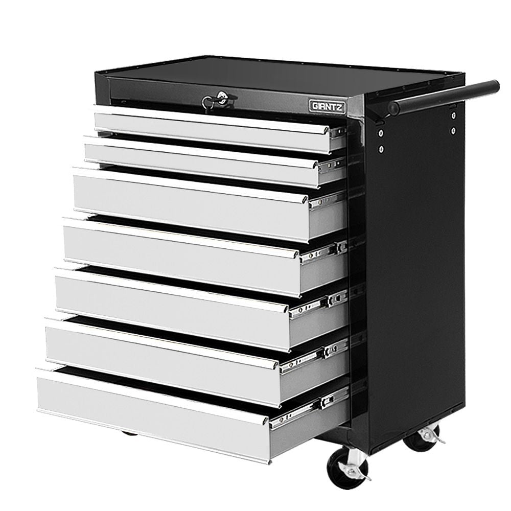 Marlook 7 Drawer Tool Box Cabinet Chest Trolley Storage Garage Toolbox Grey