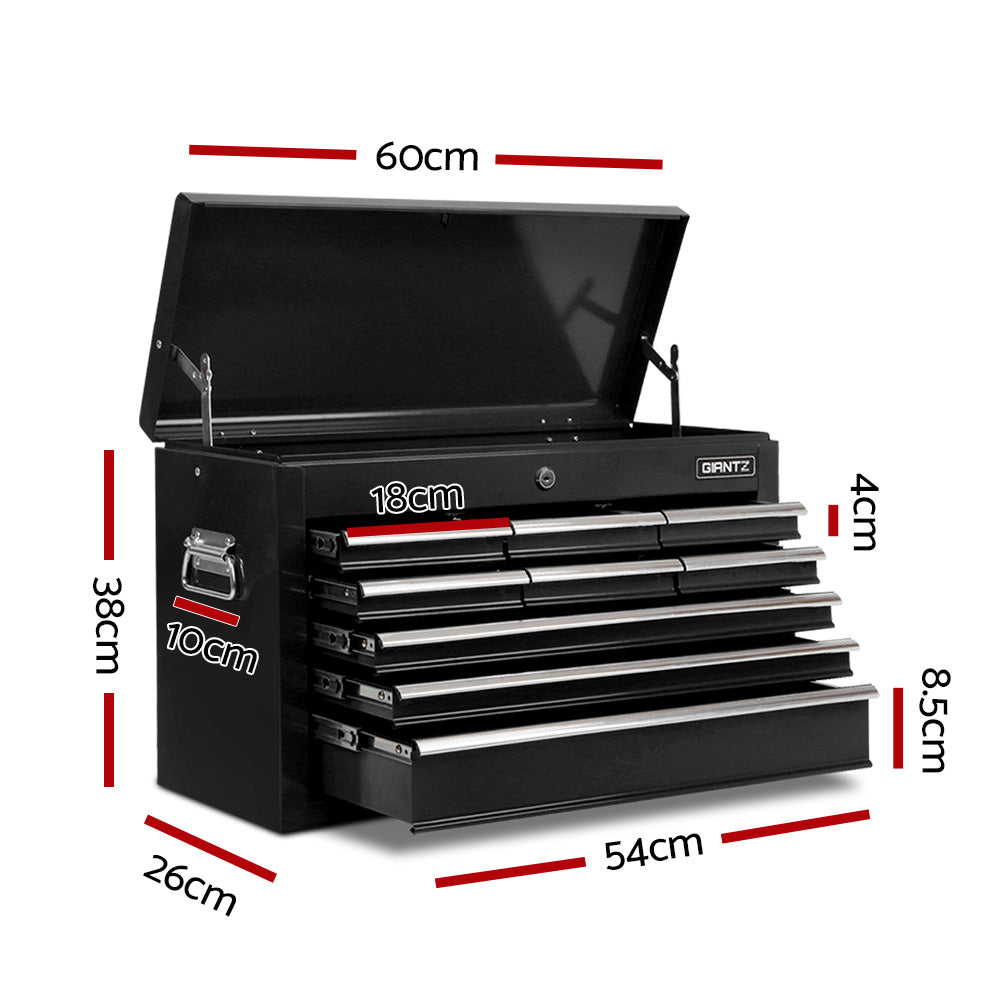 Marlook 9 Drawer Tool Box Cabinet Chest Toolbox Storage Garage Organiser Black