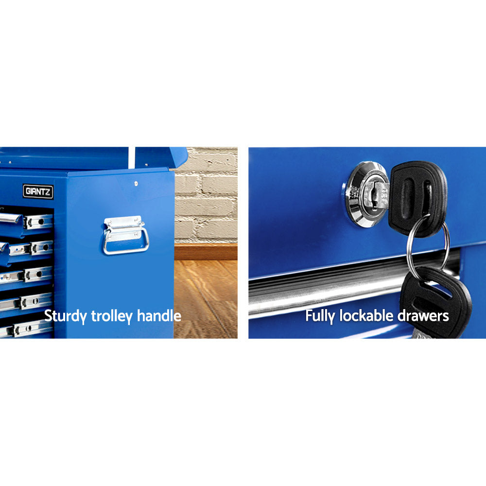 Marlook 9 Drawer Tool Box Cabinet Chest Toolbox Storage Garage Organiser Blue