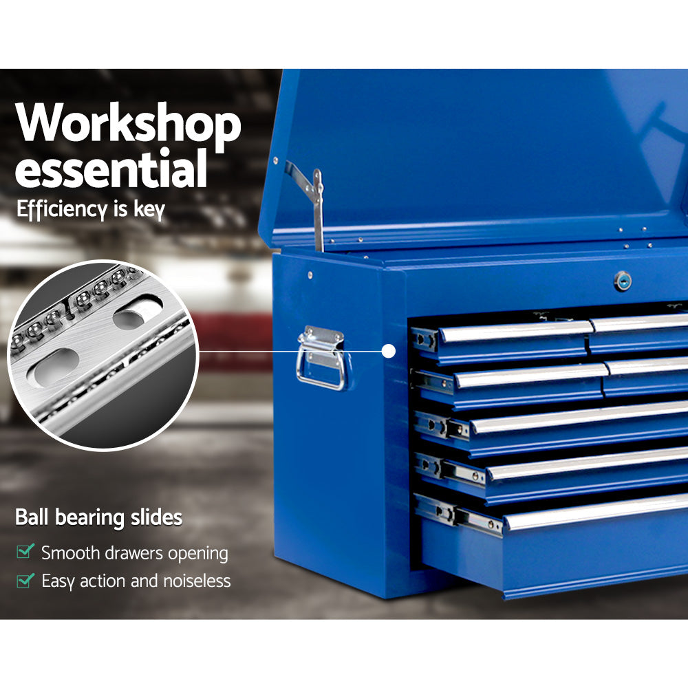 Marlook 9 Drawer Tool Box Cabinet Chest Toolbox Storage Garage Organiser Blue