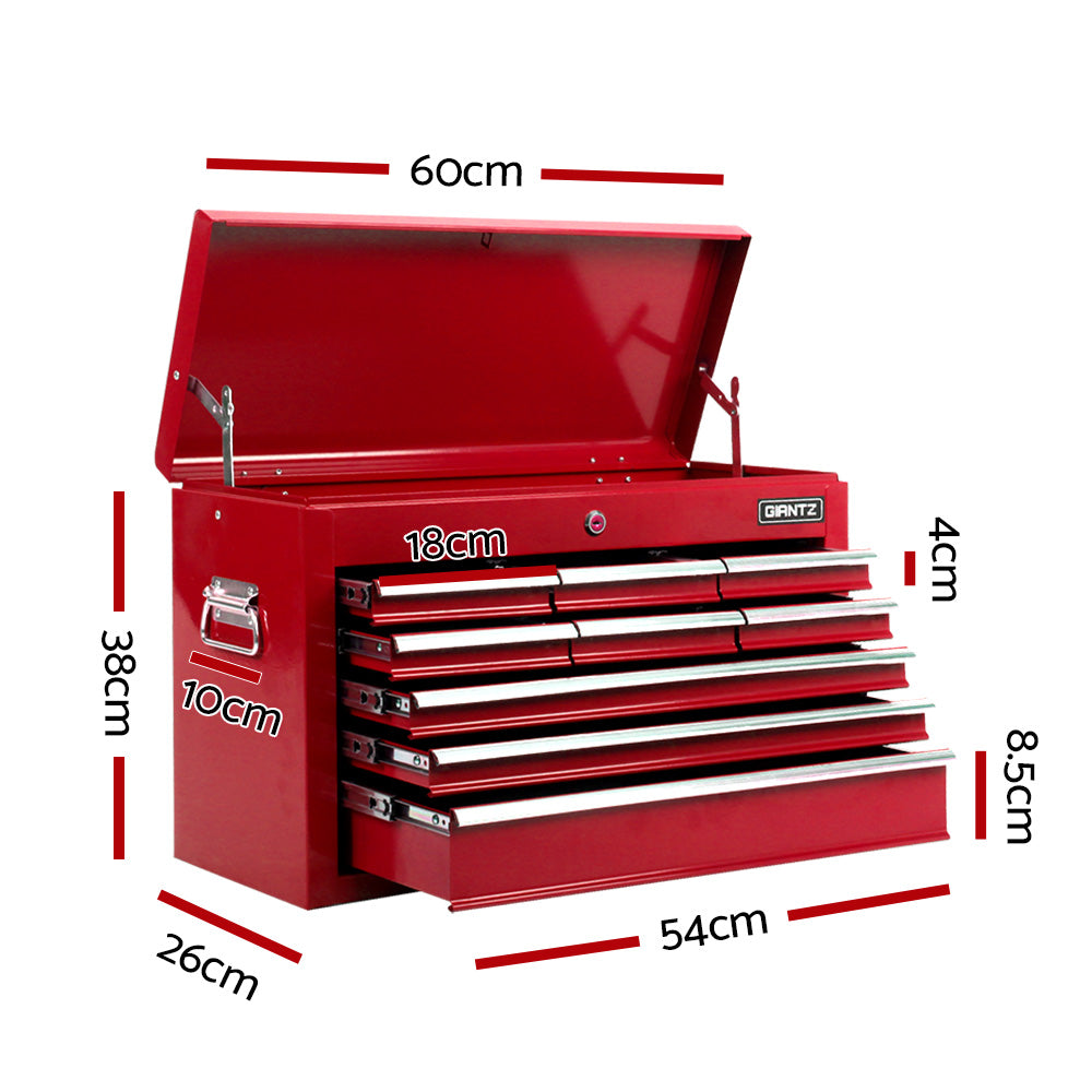 Marlook 9 Drawer Tool Box Cabinet Chest Toolbox Storage Garage Organiser Red
