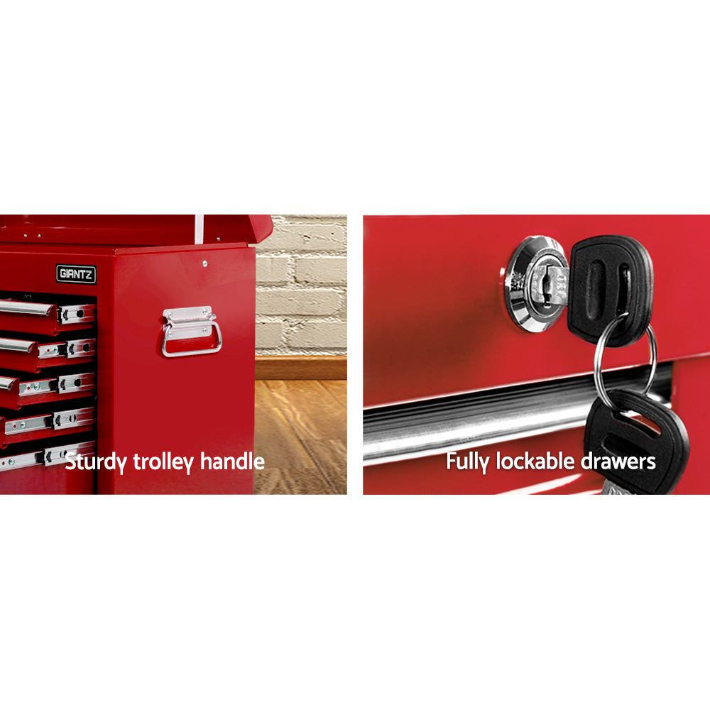 Marlook 9 Drawer Tool Box Cabinet Chest Toolbox Storage Garage Organiser Red