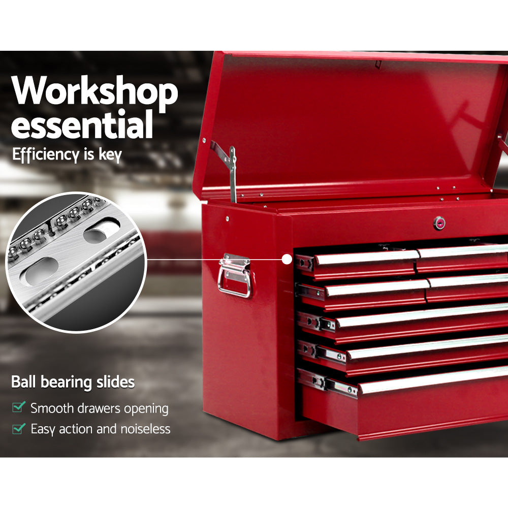 Marlook 9 Drawer Tool Box Cabinet Chest Toolbox Storage Garage Organiser Red