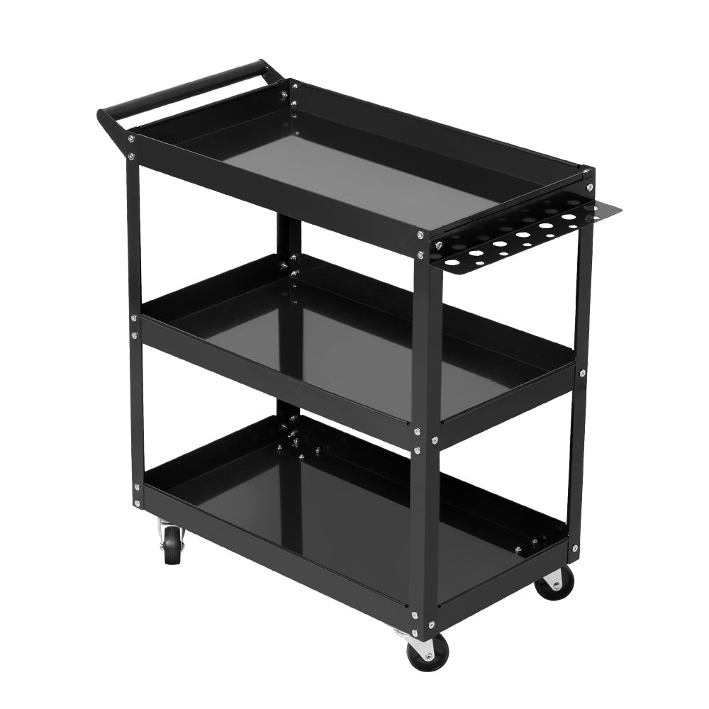 Marlook 3-Tier Tool Cart Trolley Workshop Garage Storage Organizer Black