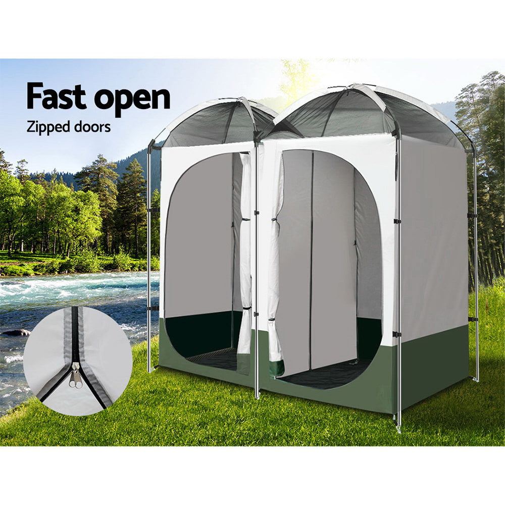 Marlook Double Camping Shower Toilet Tent Outdoor Portable Change Room