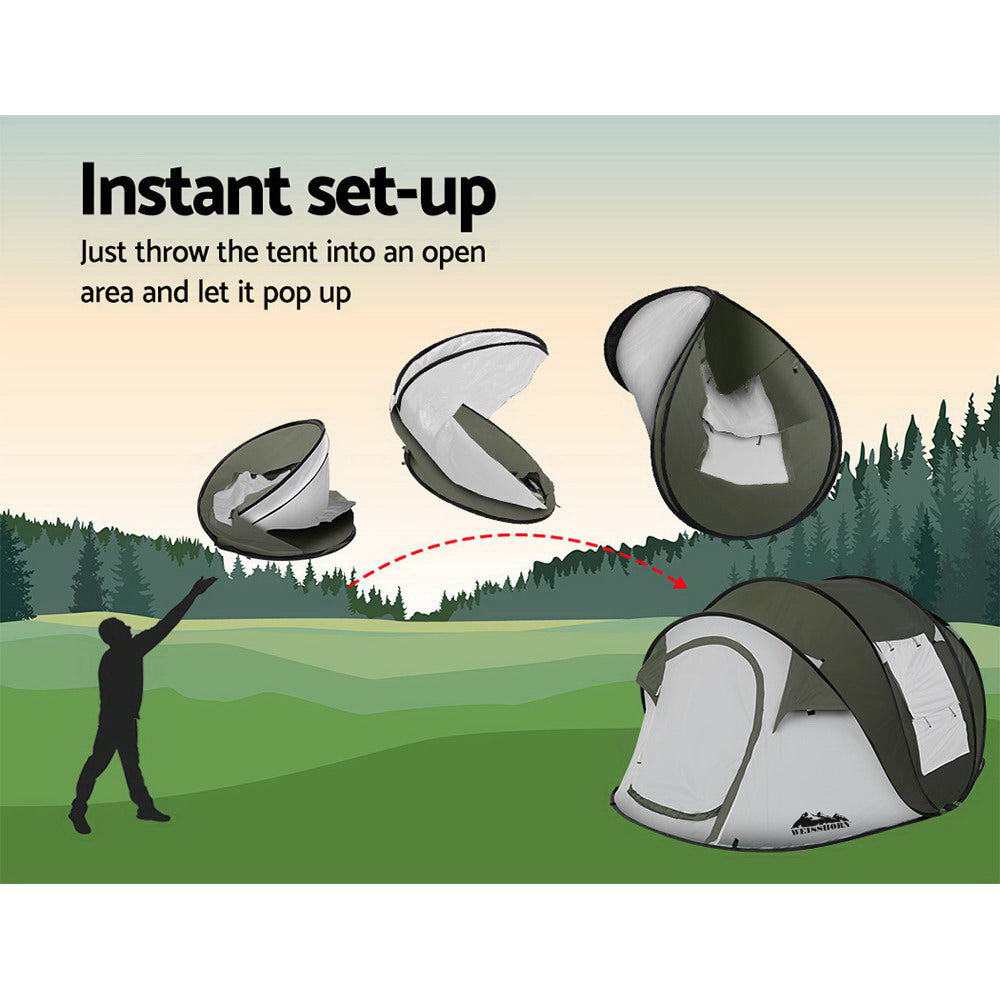 Marlook Instant Up Camping Tent 4-5 Person Pop up Tents Family Hiking Beach Dome