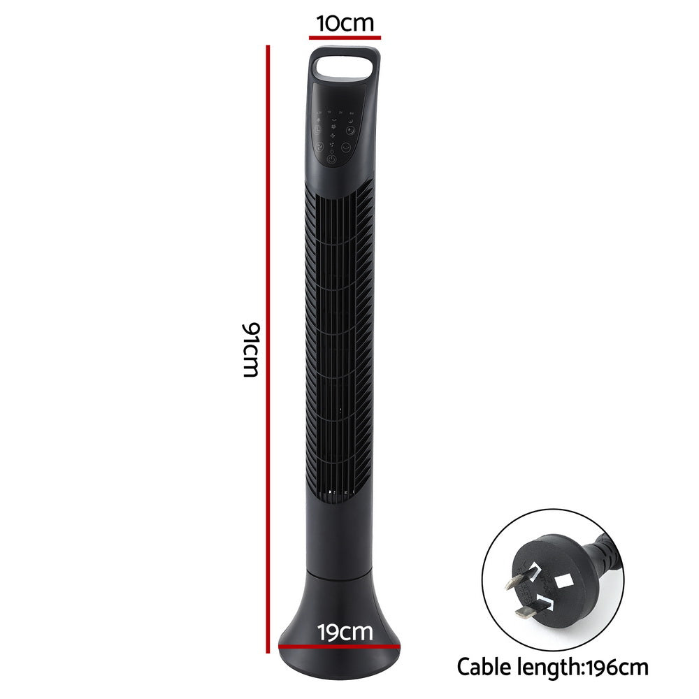 Marlook Tower Fan Oscillating 3 Speeds with Remote 91cm