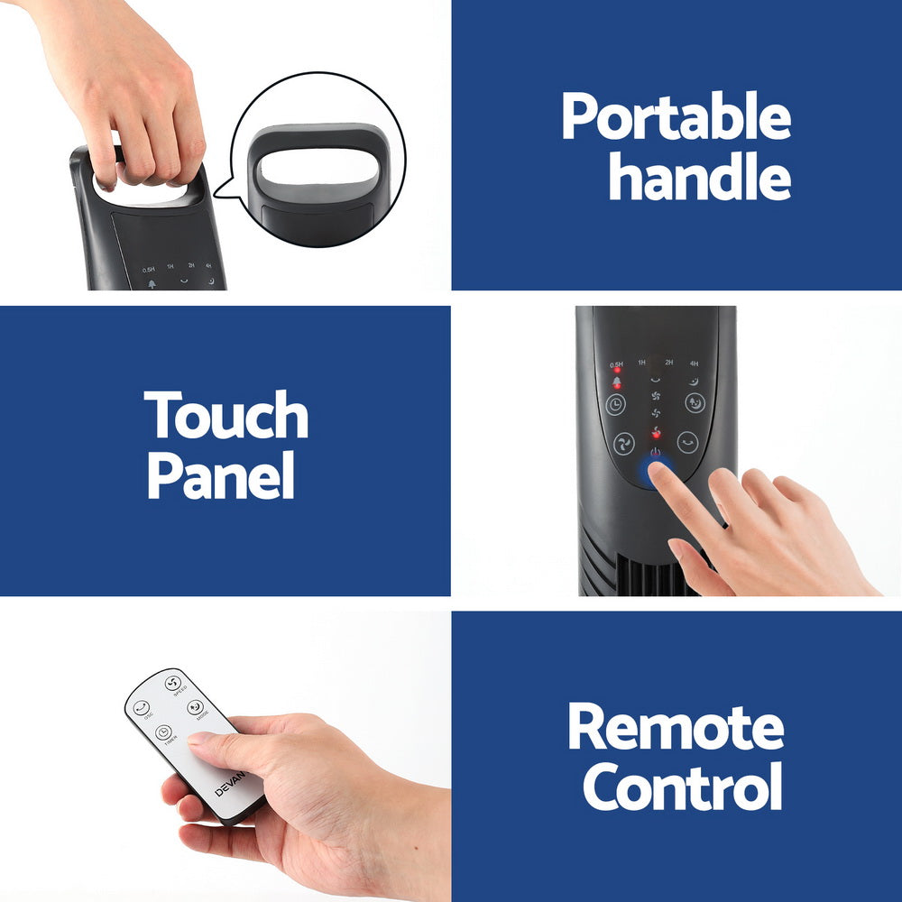 Marlook Tower Fan Oscillating 3 Speeds with Remote 91cm
