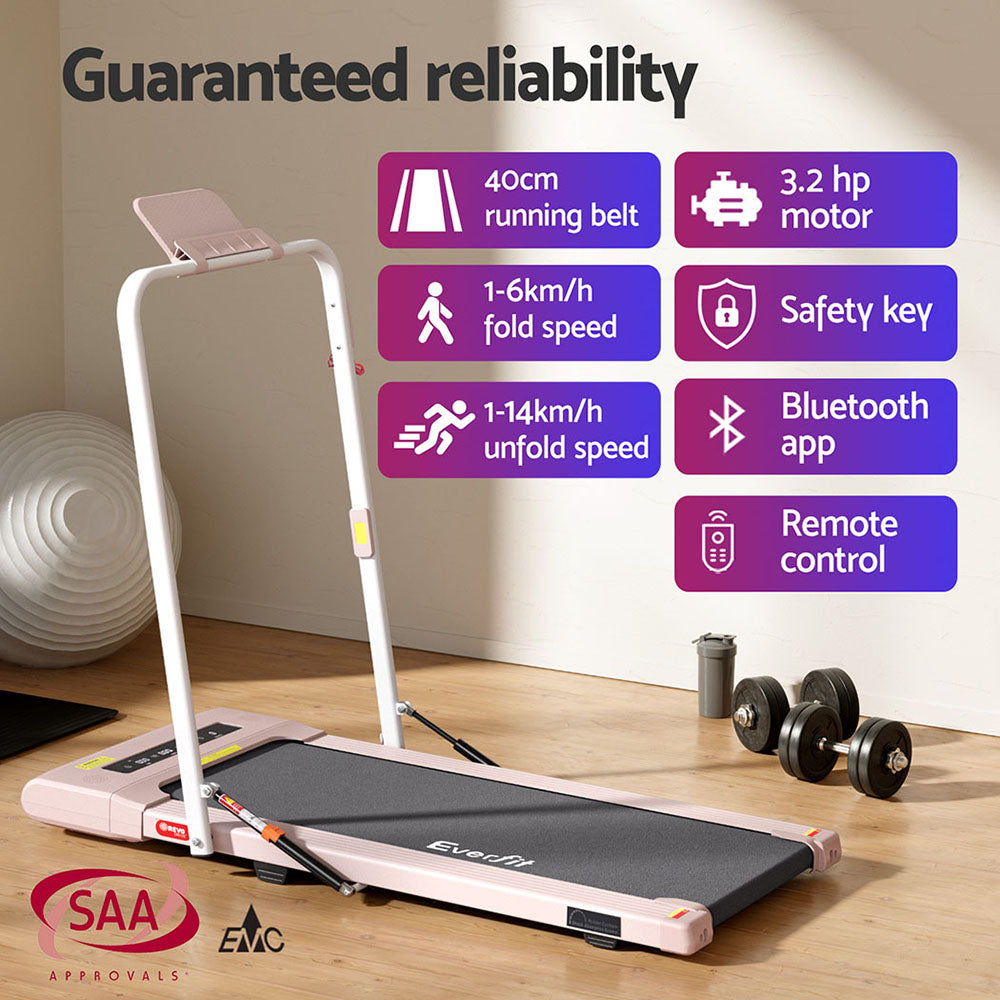 Marlook Treadmill Electric Walking Pad Under Desk Home Gym Fitness 400mm Pink