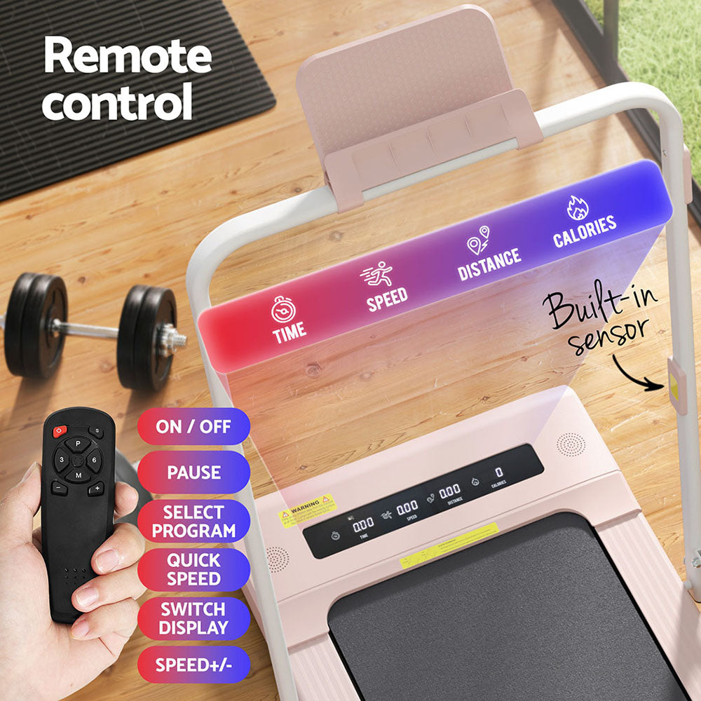 Marlook Treadmill Electric Walking Pad Under Desk Home Gym Fitness 400mm Pink