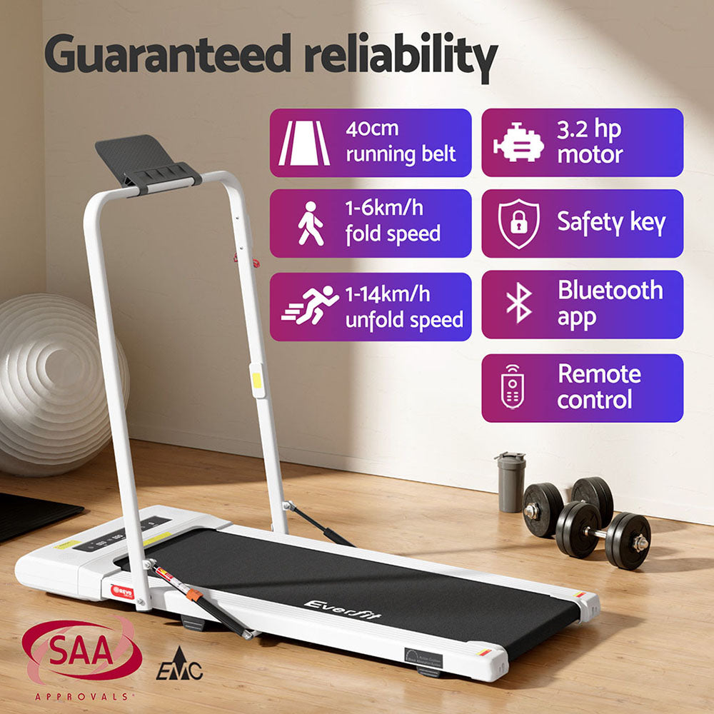 Marlook Treadmill Electric Walking Pad Under Desk Home Gym Fitness 400mm White