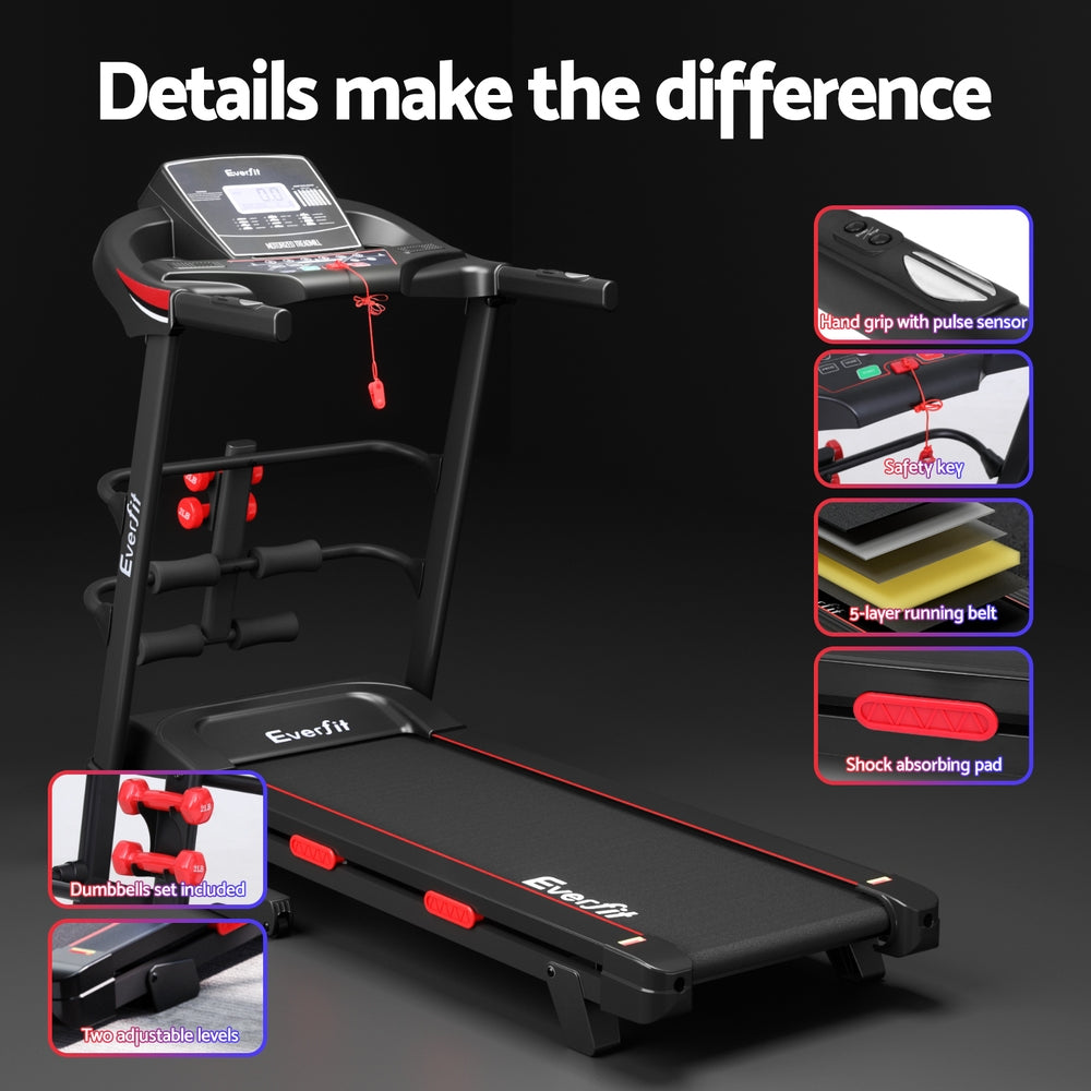 Marlook Treadmill Electric Home Gym Fitness Exercise Machine w/ Sit Up Bar 420mm