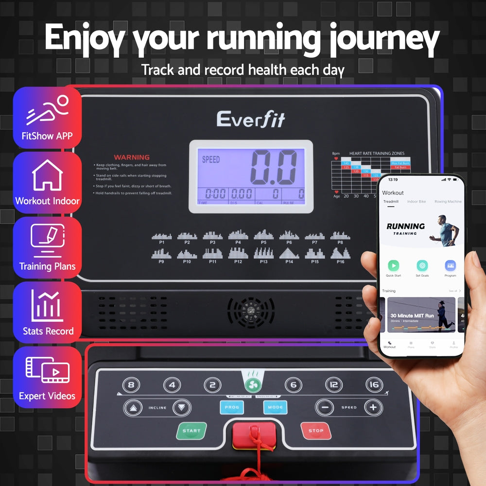 Marlook Treadmill Electric Home Gym Fitness Exercise Machine w/ Sit Up Bar 450mm