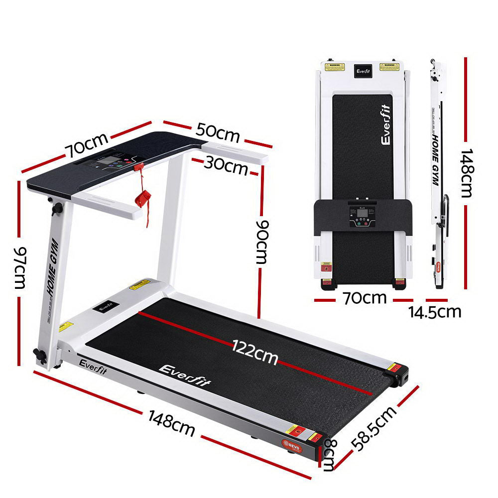 Marlook Treadmill Electric Home Gym Fitness Exercise Fully Foldable 420mm White