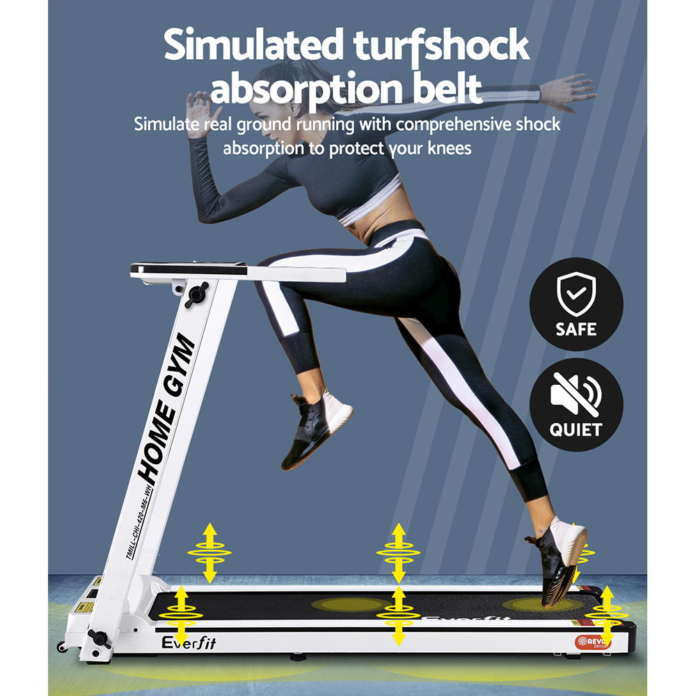 Marlook Treadmill Electric Home Gym Fitness Exercise Fully Foldable 420mm White
