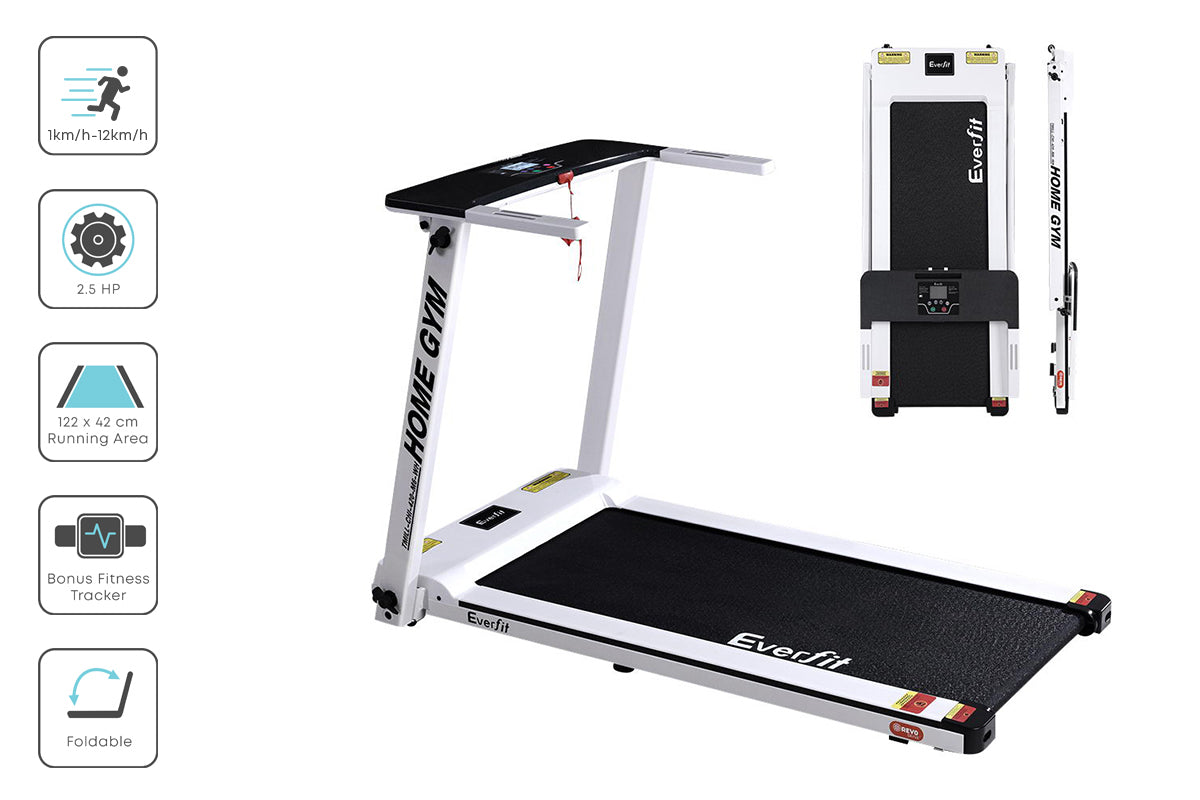 Marlook Treadmill Electric Home Gym Fitness Exercise Fully Foldable 420mm White