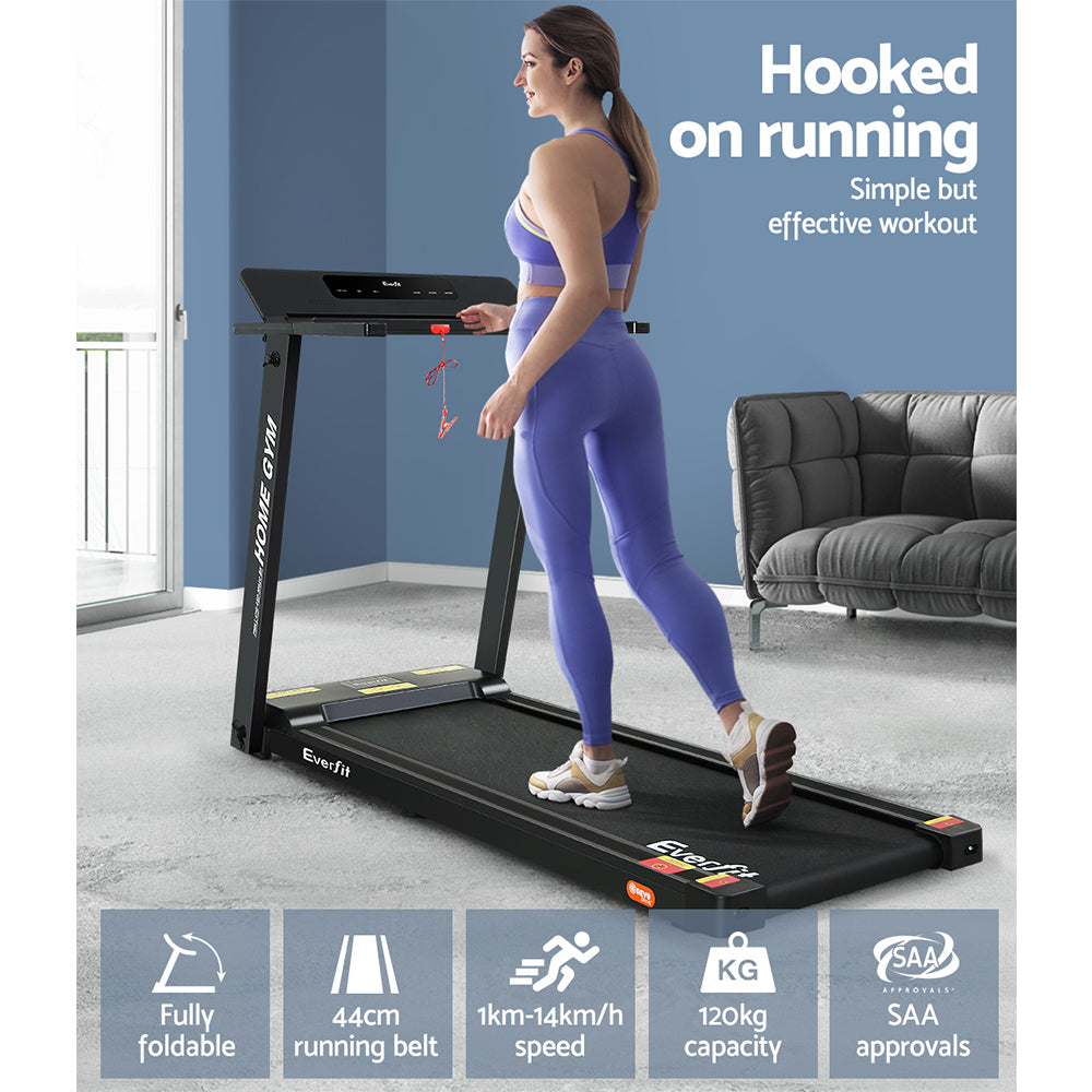 Marlook Treadmill Electric Home Gym Fitness Exercise Fully Foldable 450mm Black