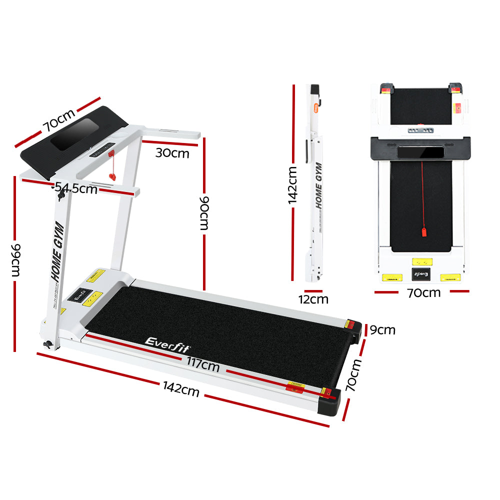 Marlook Treadmill Electric Home Gym Fitness Exercise Fully Foldable 450mm White
