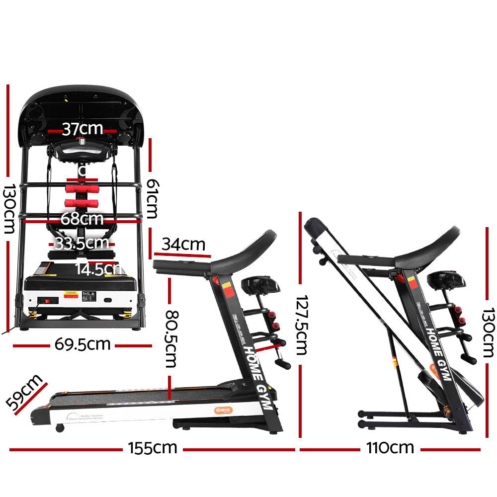 Marlook Treadmill Electric Home Gym Fitness Exercise Machine w/ Massager 450mm