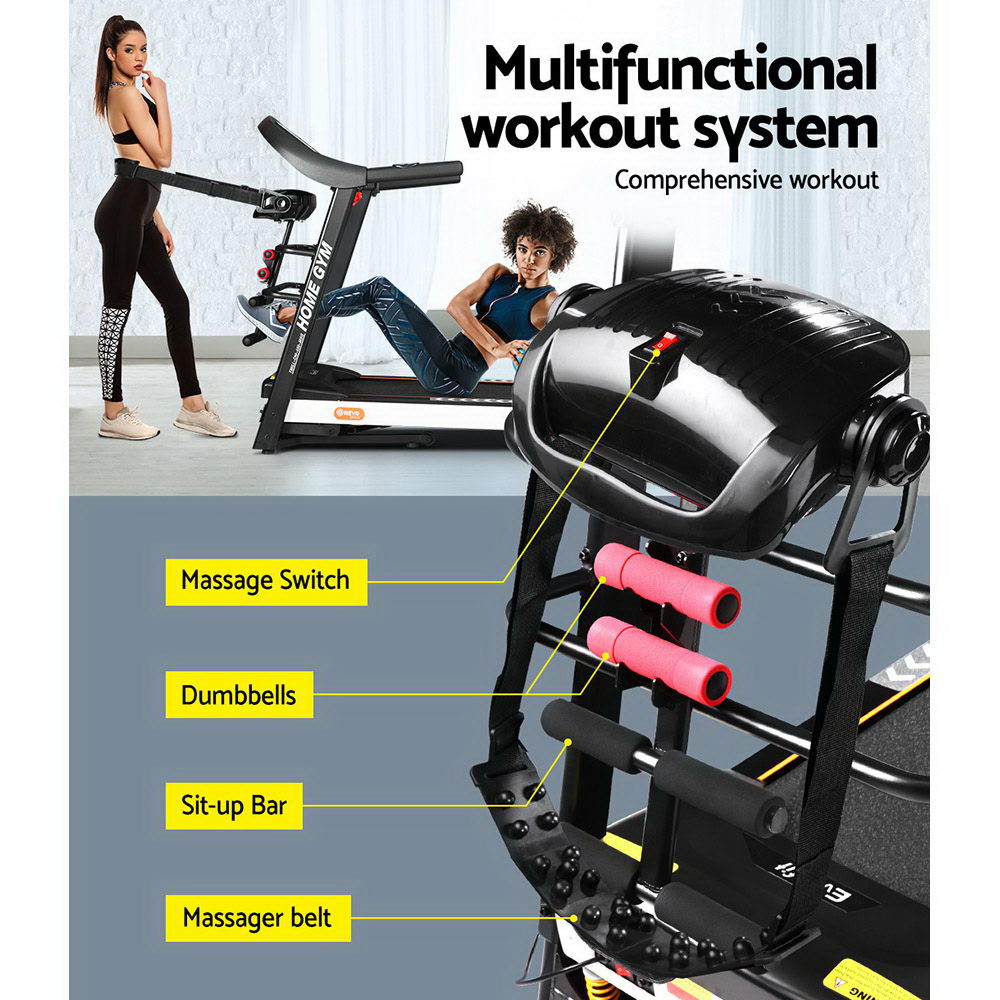 Marlook Treadmill Electric Home Gym Fitness Exercise Machine w/ Massager 450mm