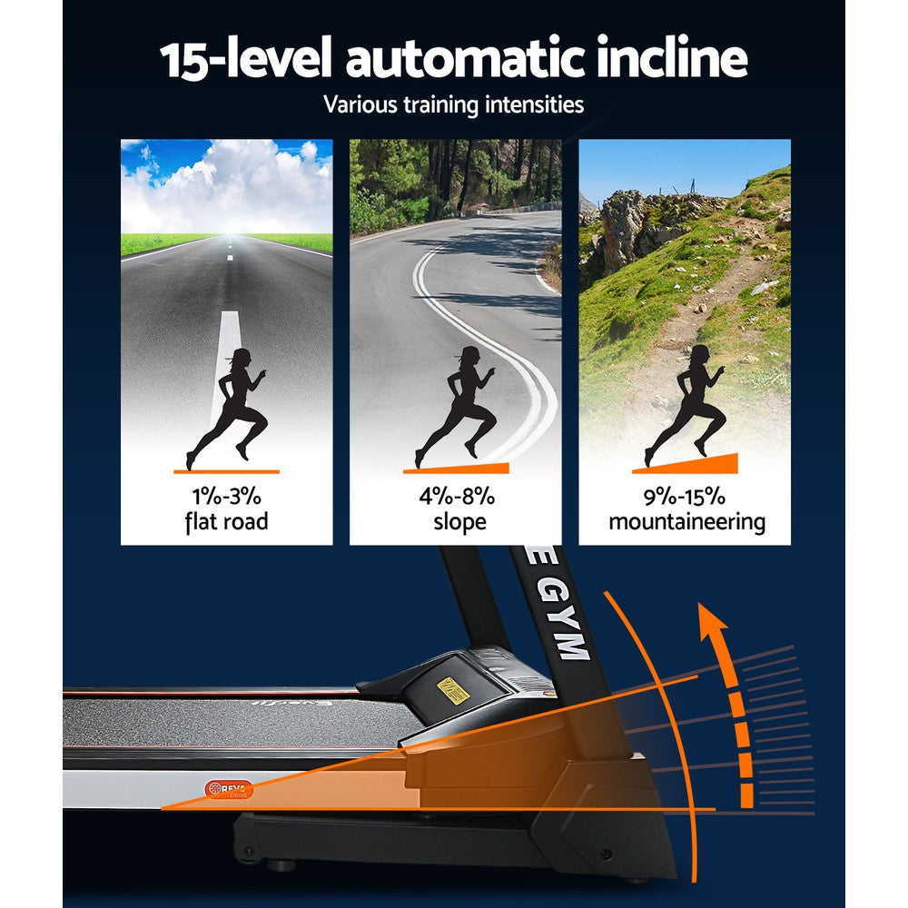 Marlook Treadmill Electric Auto Level Incline Home Gym Fitness Exercise 450mm