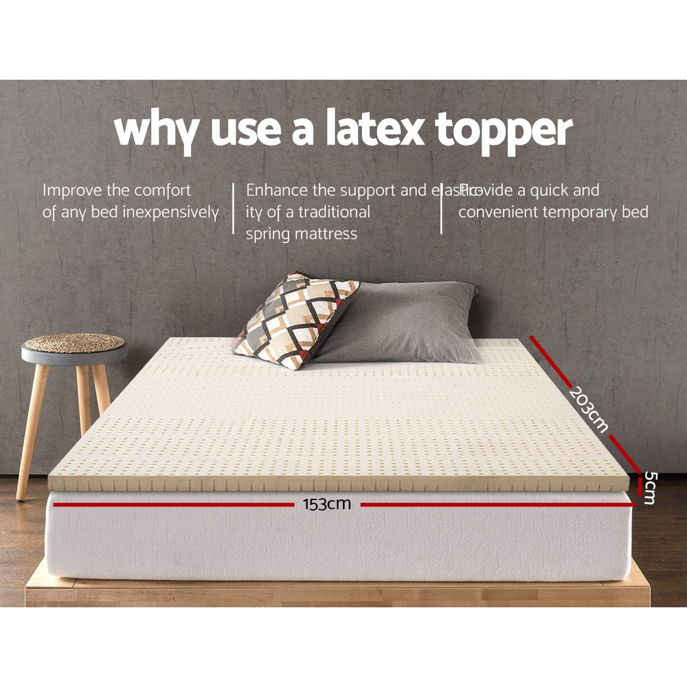 Marlook Bedding Latex Mattress Topper 5cm Queen