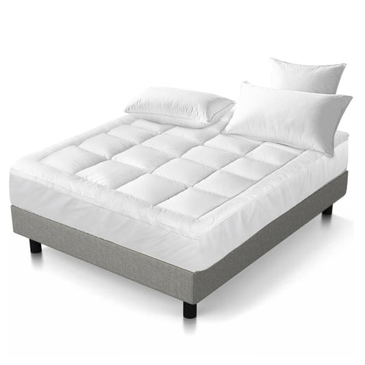Marlook Queen Mattress Topper Pillowtop 1000GSM Microfibre Filling Protector
