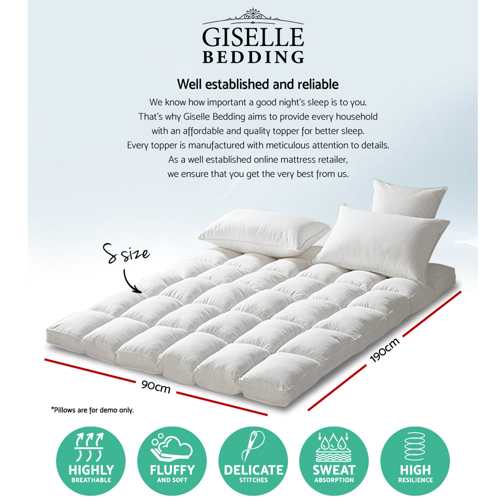 Marlook Bedding Mattress Topper Pillowtop Protector Pad Single