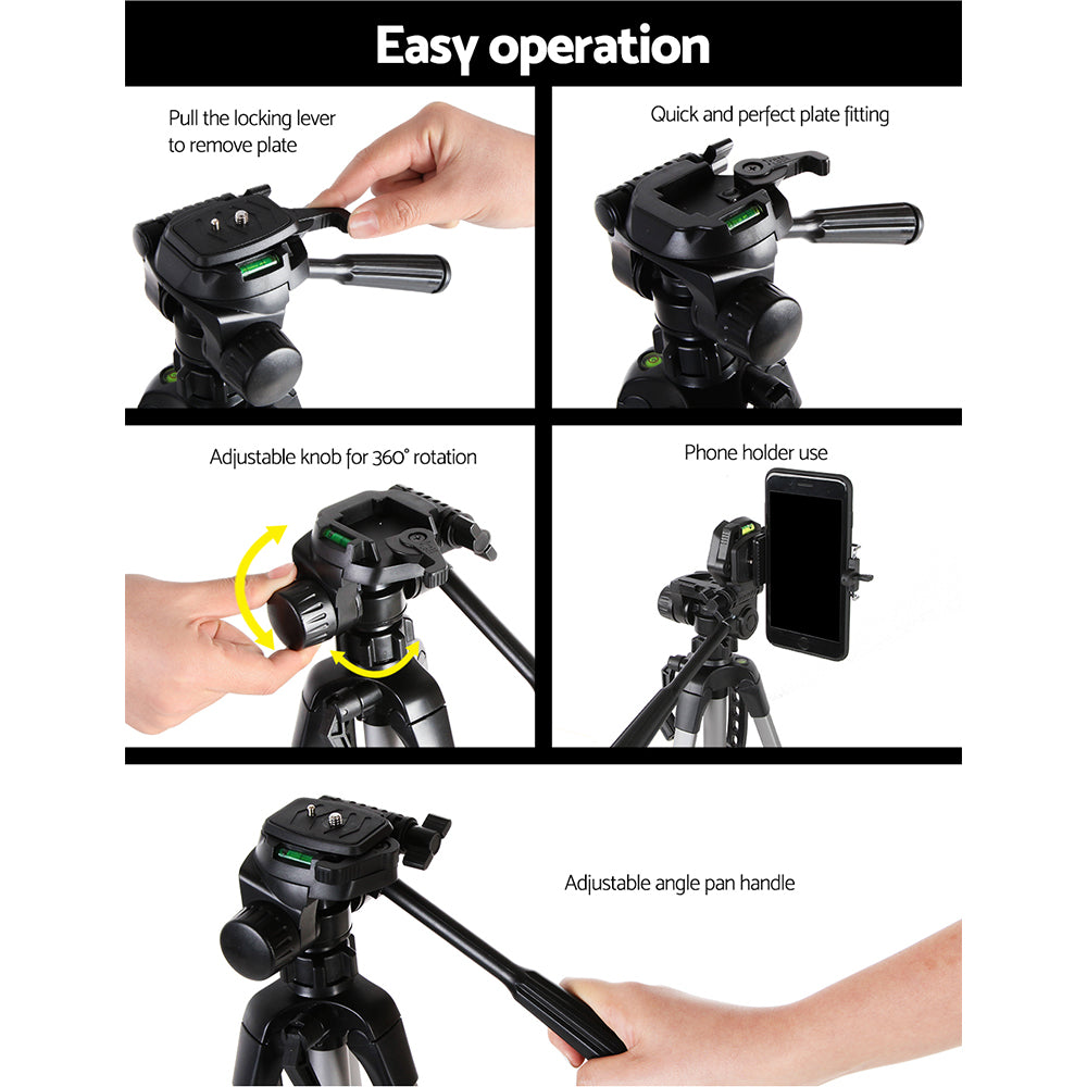 Marlook Professional Camera Tripod Stand Mount DSLR Travel Adjustable 55-145cm