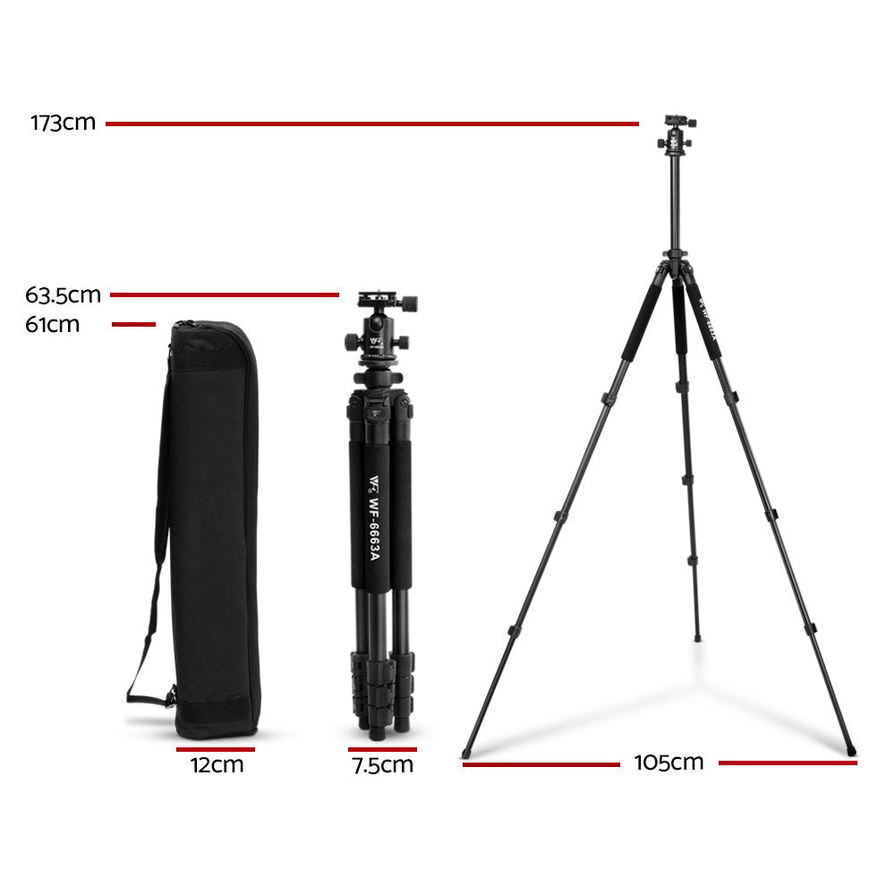 Marlook Professional Camera Tripod Stand Mount DSLR Travel Adjustable 64-173cm