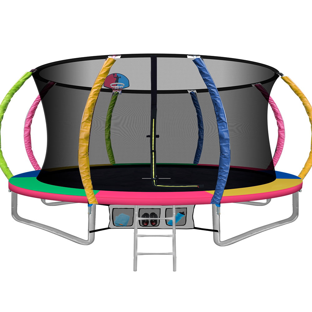 Marlook 14FT Trampoline for Kids w/ Ladder Enclosure Safety Net Rebounder Colors