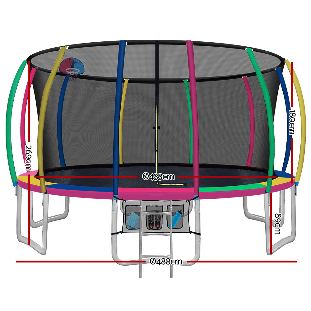 Marlook 16FT Trampoline for Kids w/ Ladder Enclosure Safety Net Rebounder Colors
