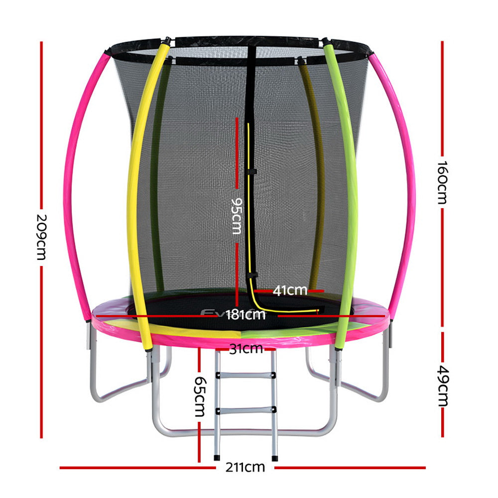 Marlook 6FT Trampoline for Kids w/ Ladder Enclosure Safety Net Rebounder Colors