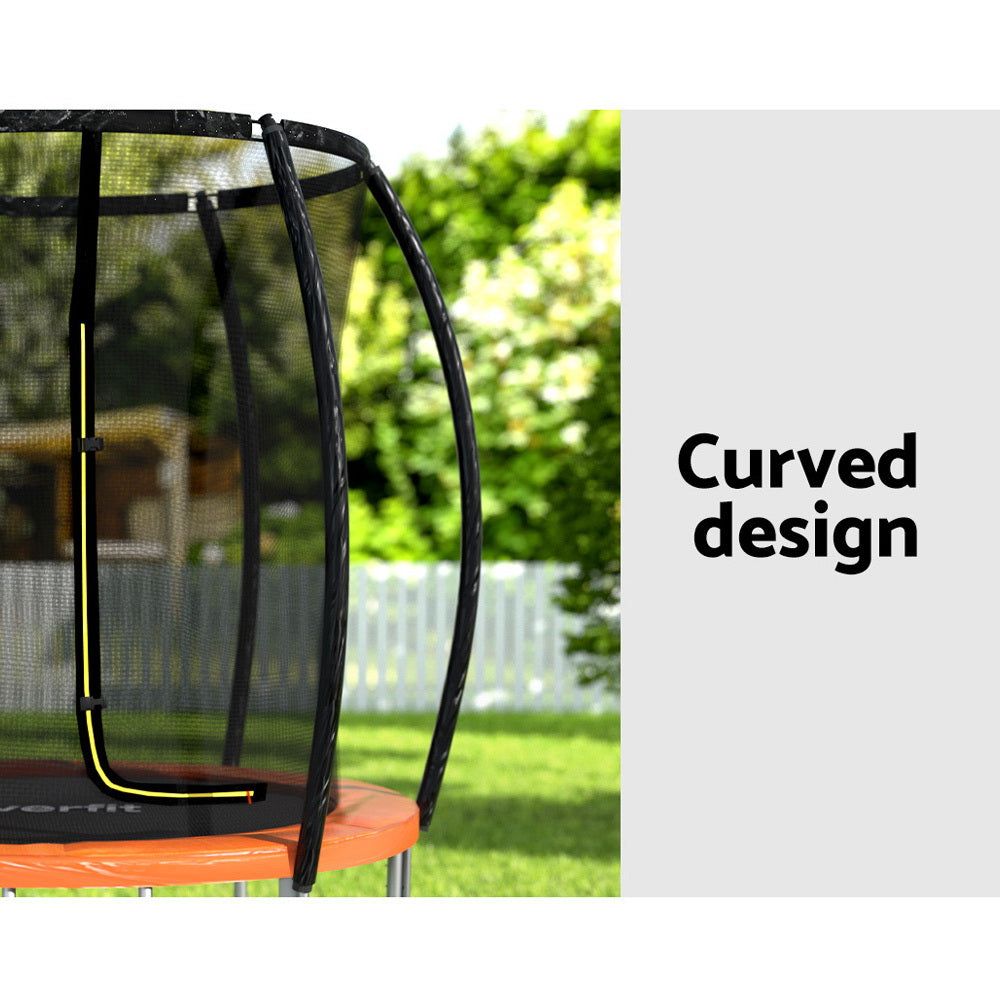 Marlook 6FT Trampoline for Kids w/ Ladder Enclosure Safety Net Rebounder Orange