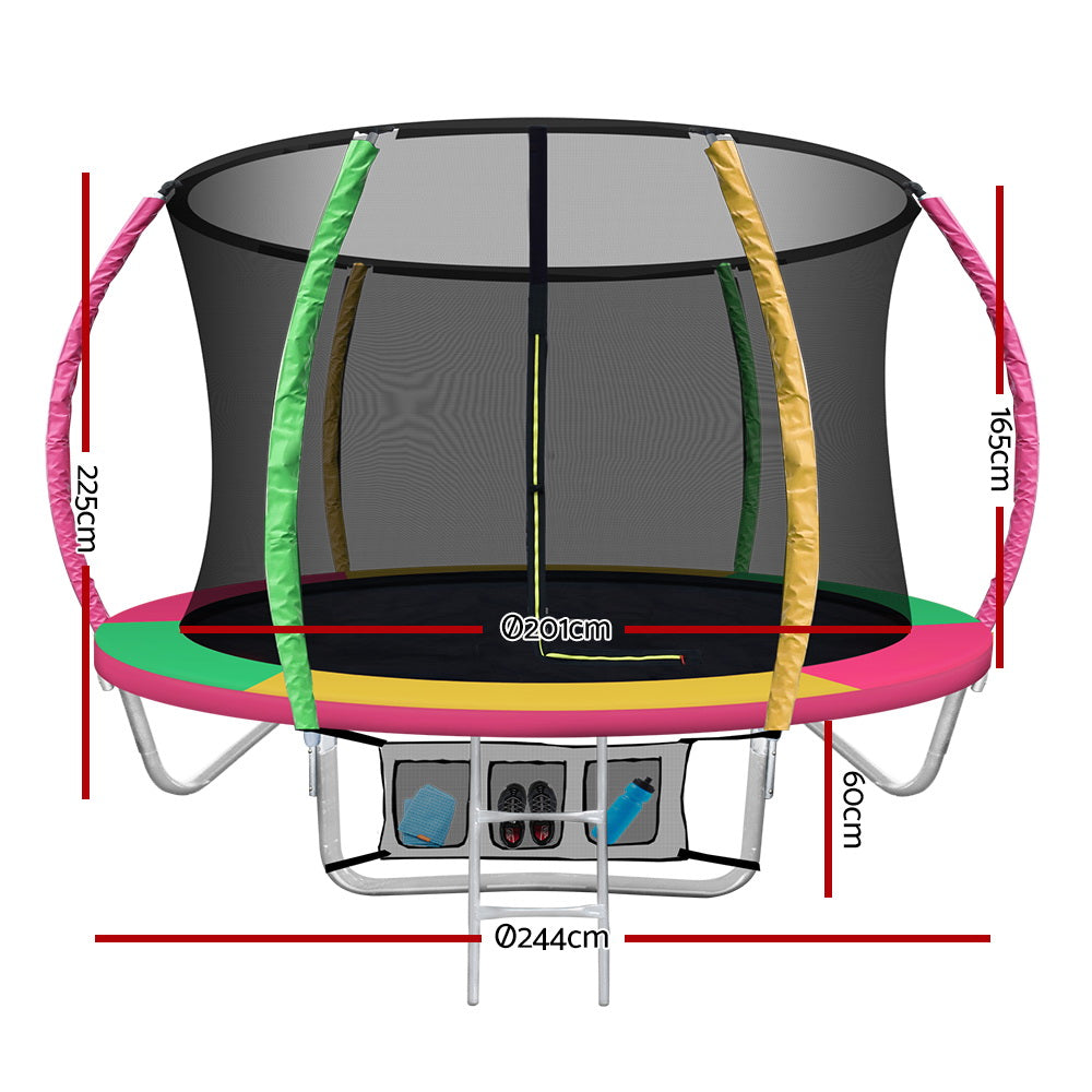 Marlook 8FT Trampoline for Kids w/ Ladder Enclosure Safety Net Rebounder Colors