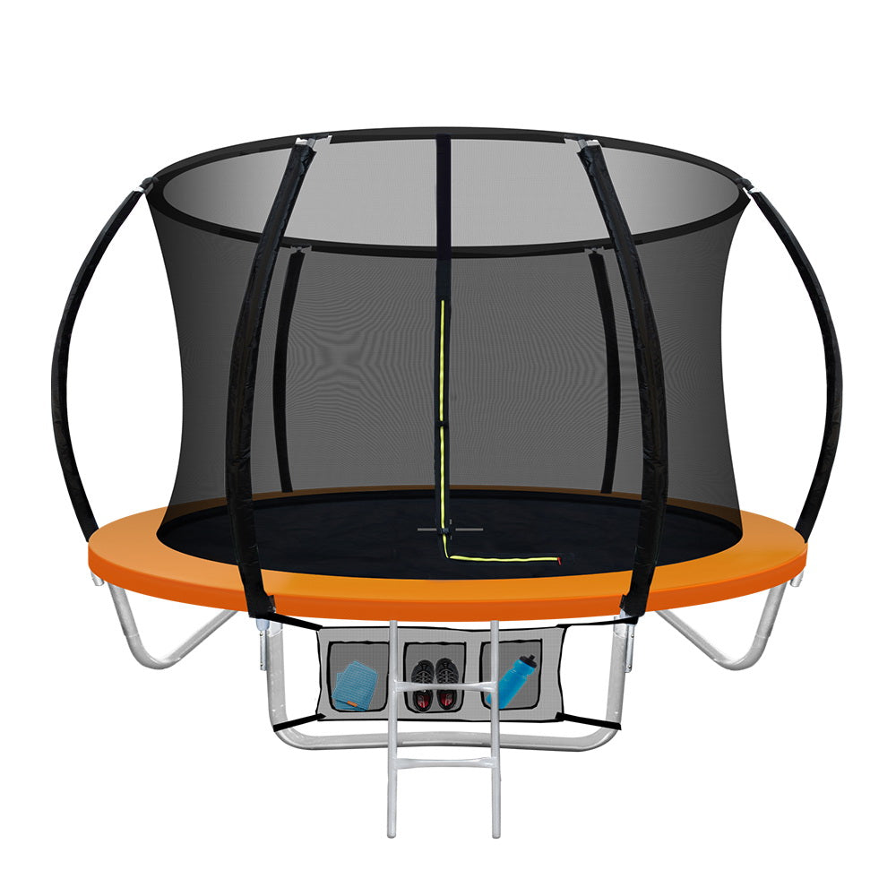 Marlook 8FT Trampoline for Kids w/ Ladder Enclosure Safety Net Rebounder Orange