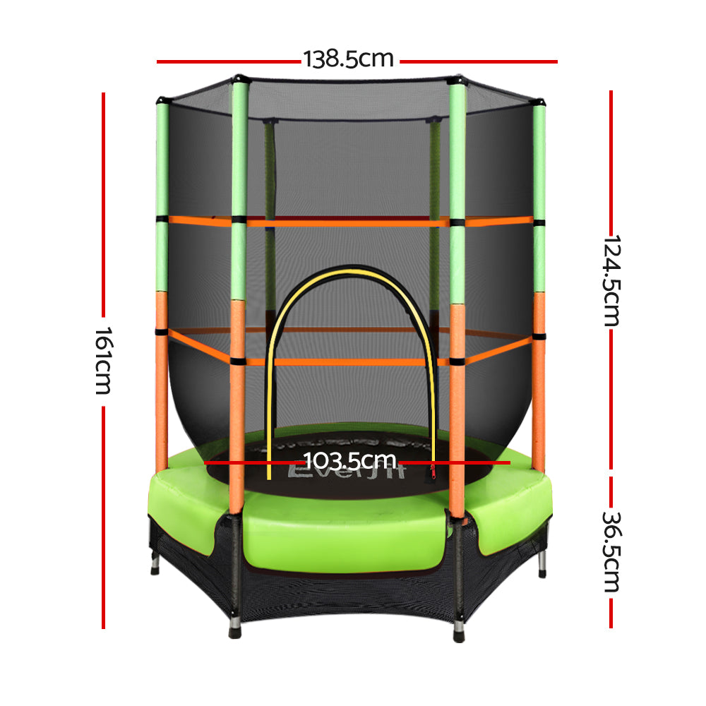 Marlook 4.5FT Trampoline for Kids w/ Enclosure Safety Net Rebounder Gift Green