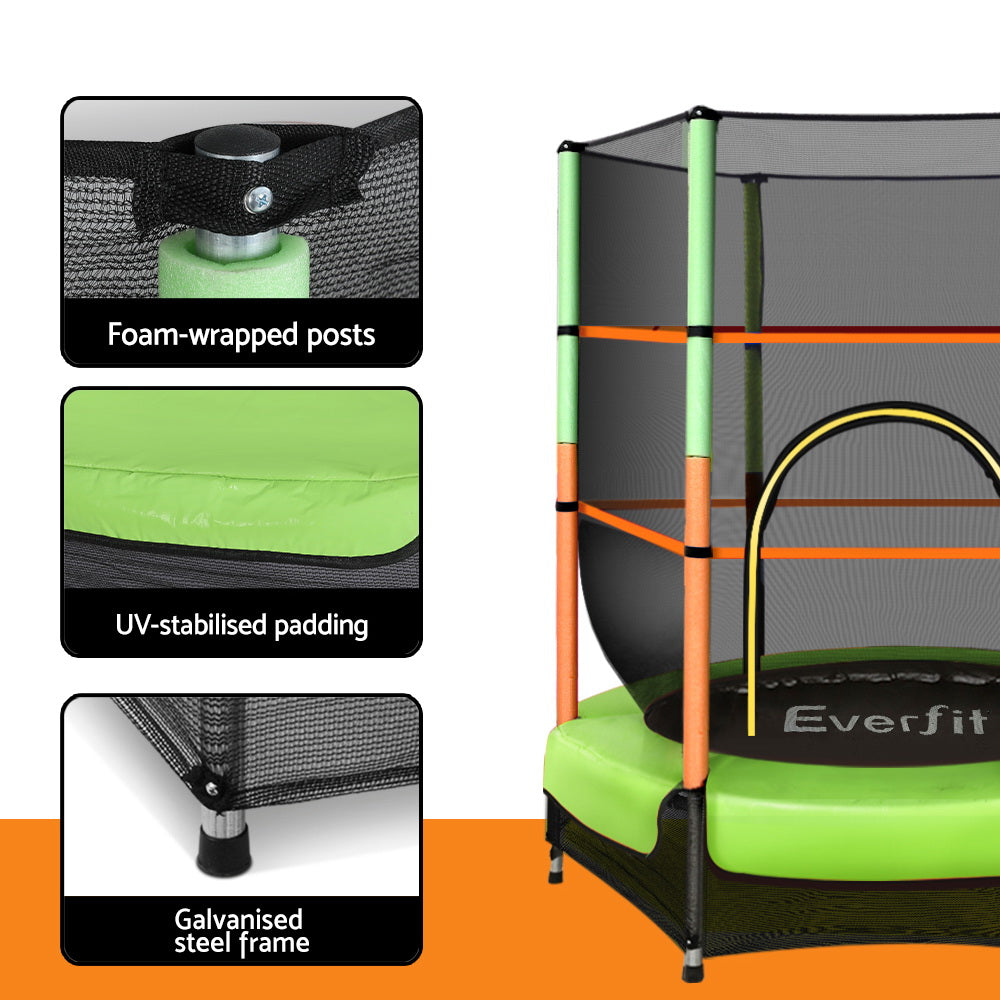 Marlook 4.5FT Trampoline for Kids w/ Enclosure Safety Net Rebounder Gift Green