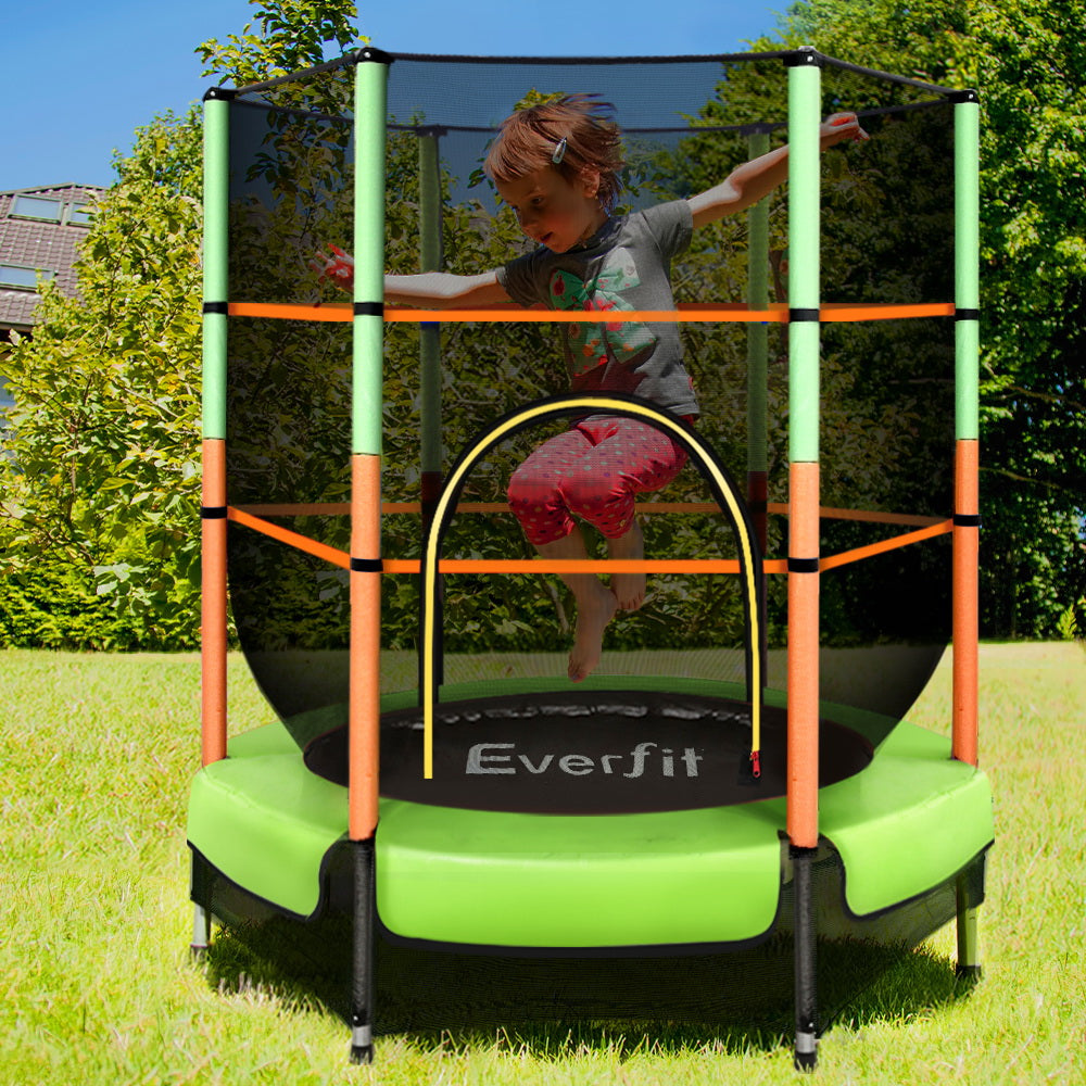Marlook 4.5FT Trampoline for Kids w/ Enclosure Safety Net Rebounder Gift Green