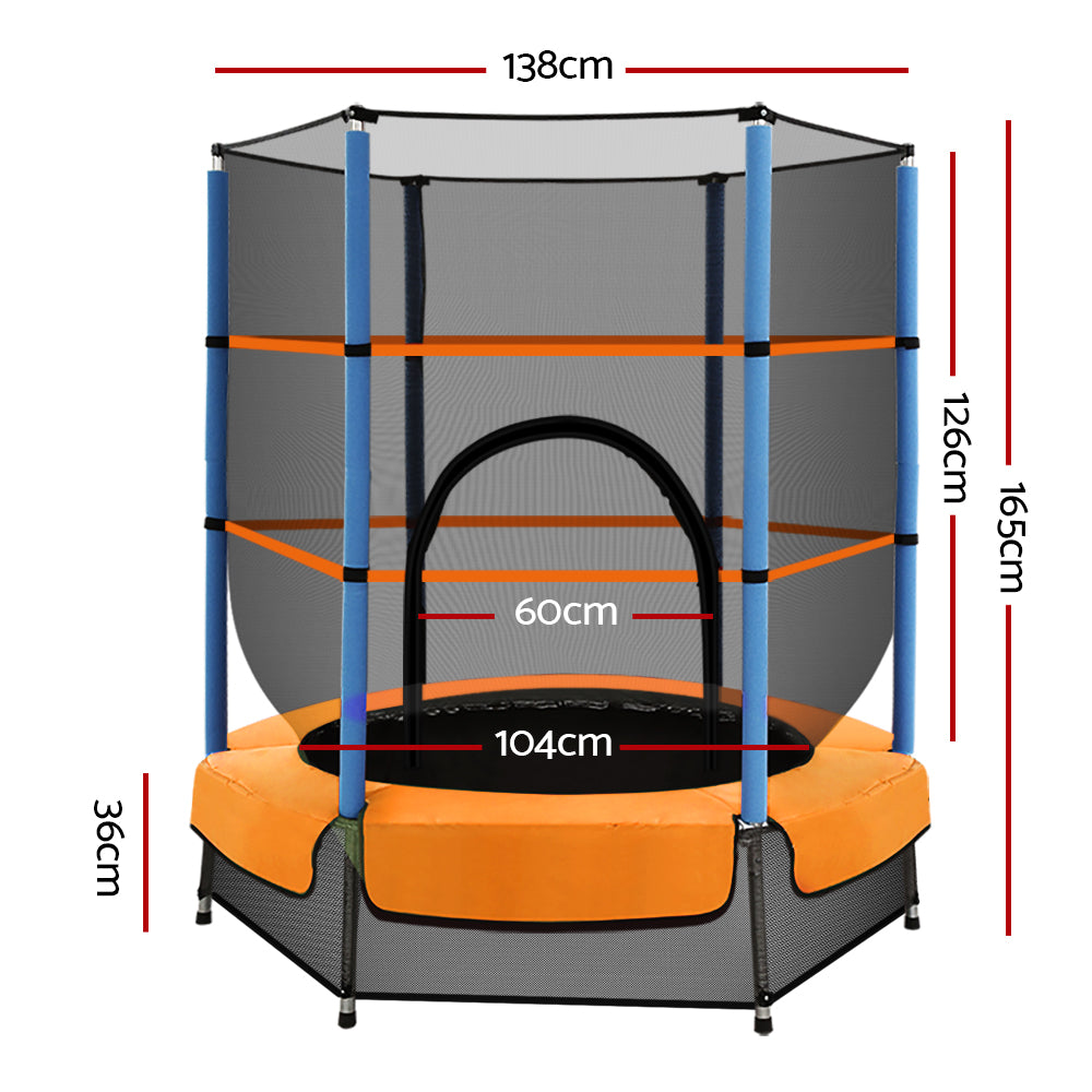 Marlook 4.5FT Trampoline for Kids w/ Enclosure Safety Net Rebounder Gift Orange