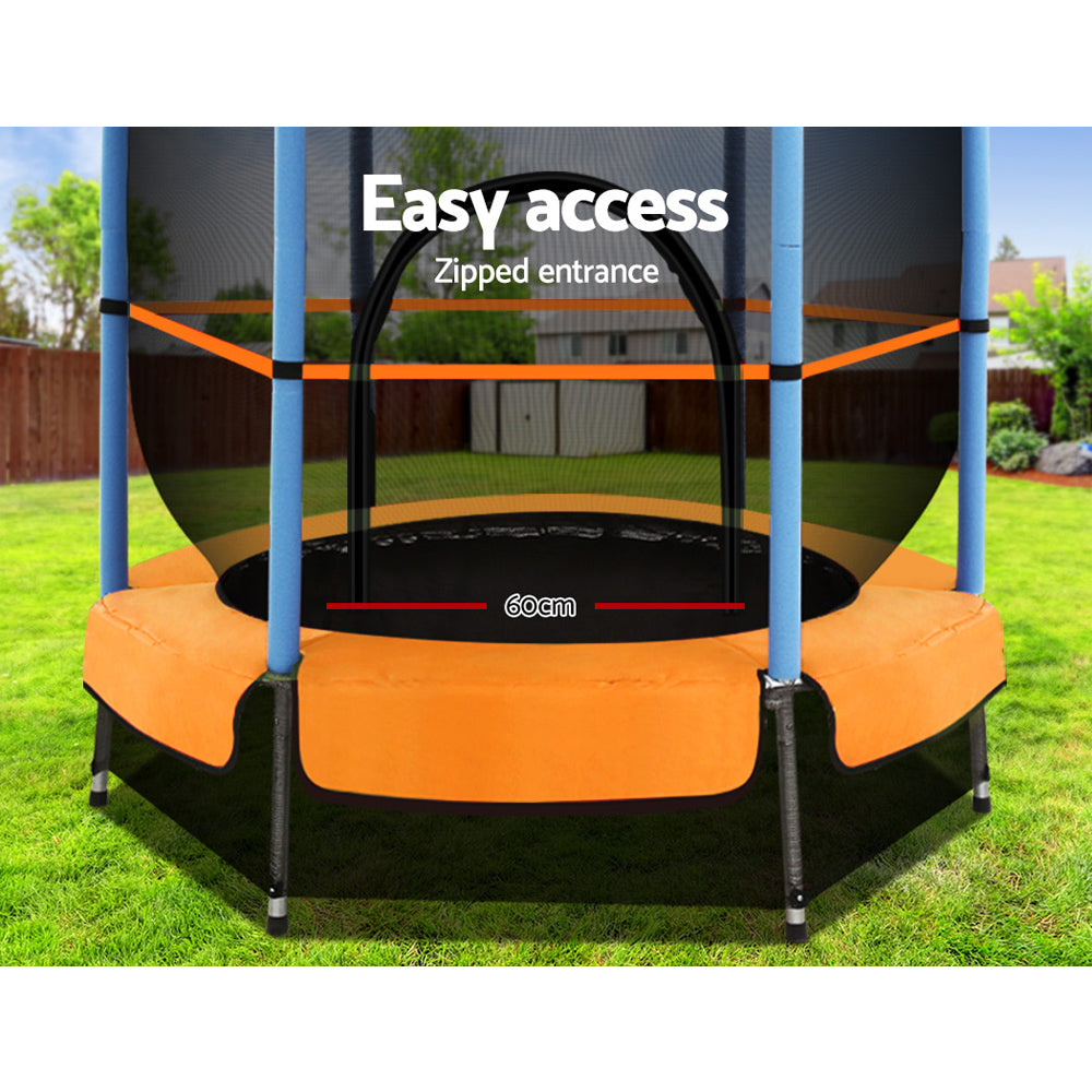 Marlook 4.5FT Trampoline for Kids w/ Enclosure Safety Net Rebounder Gift Orange