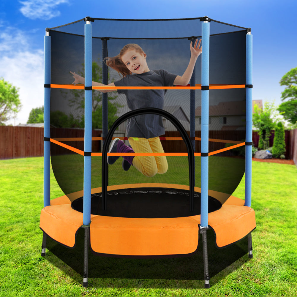 Marlook 4.5FT Trampoline for Kids w/ Enclosure Safety Net Rebounder Gift Orange