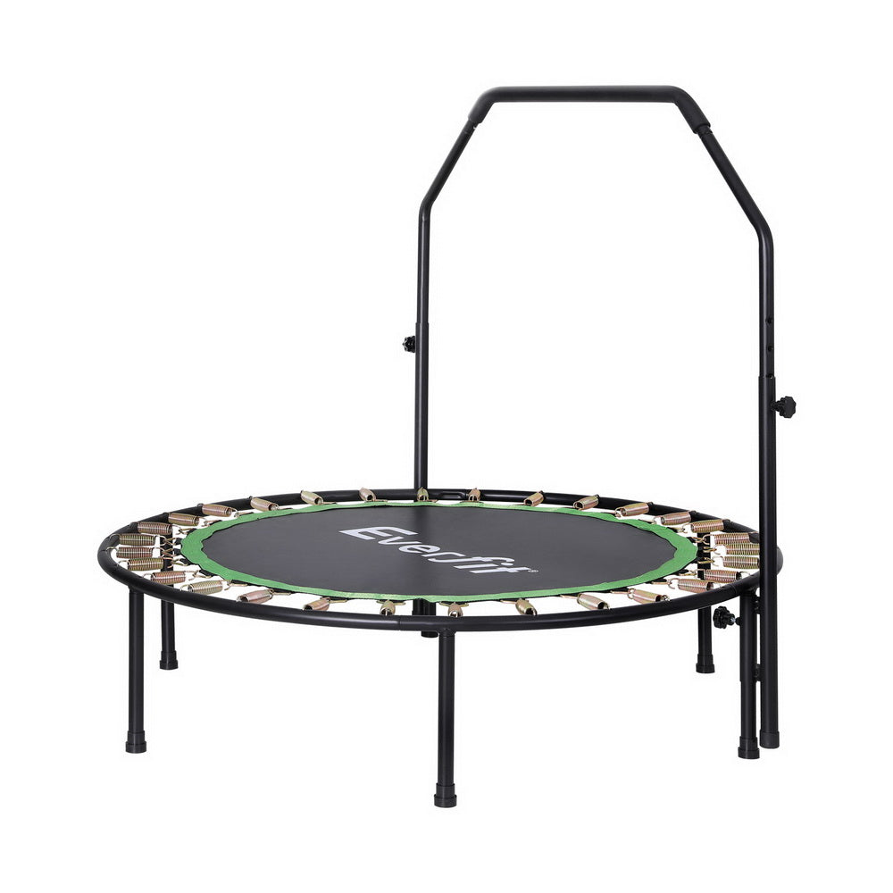 Marlook 48inch Round Fitness Trampoline Rebounder Adjustable Handrail Green