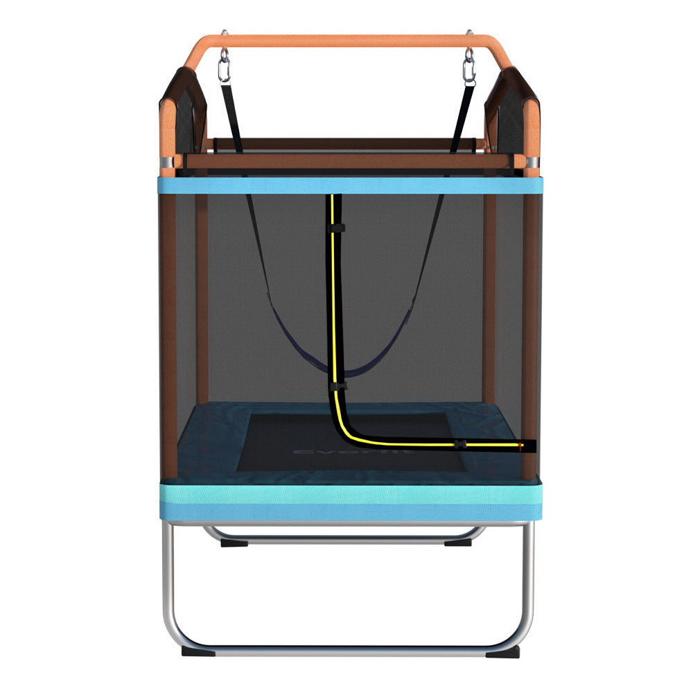 Marlook 6FT Trampoline for Kids w/ Enclosure Safety Net Swing Rectangle Orange
