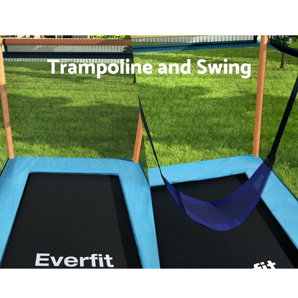 Marlook 6FT Trampoline for Kids w/ Enclosure Safety Net Swing Rectangle Orange
