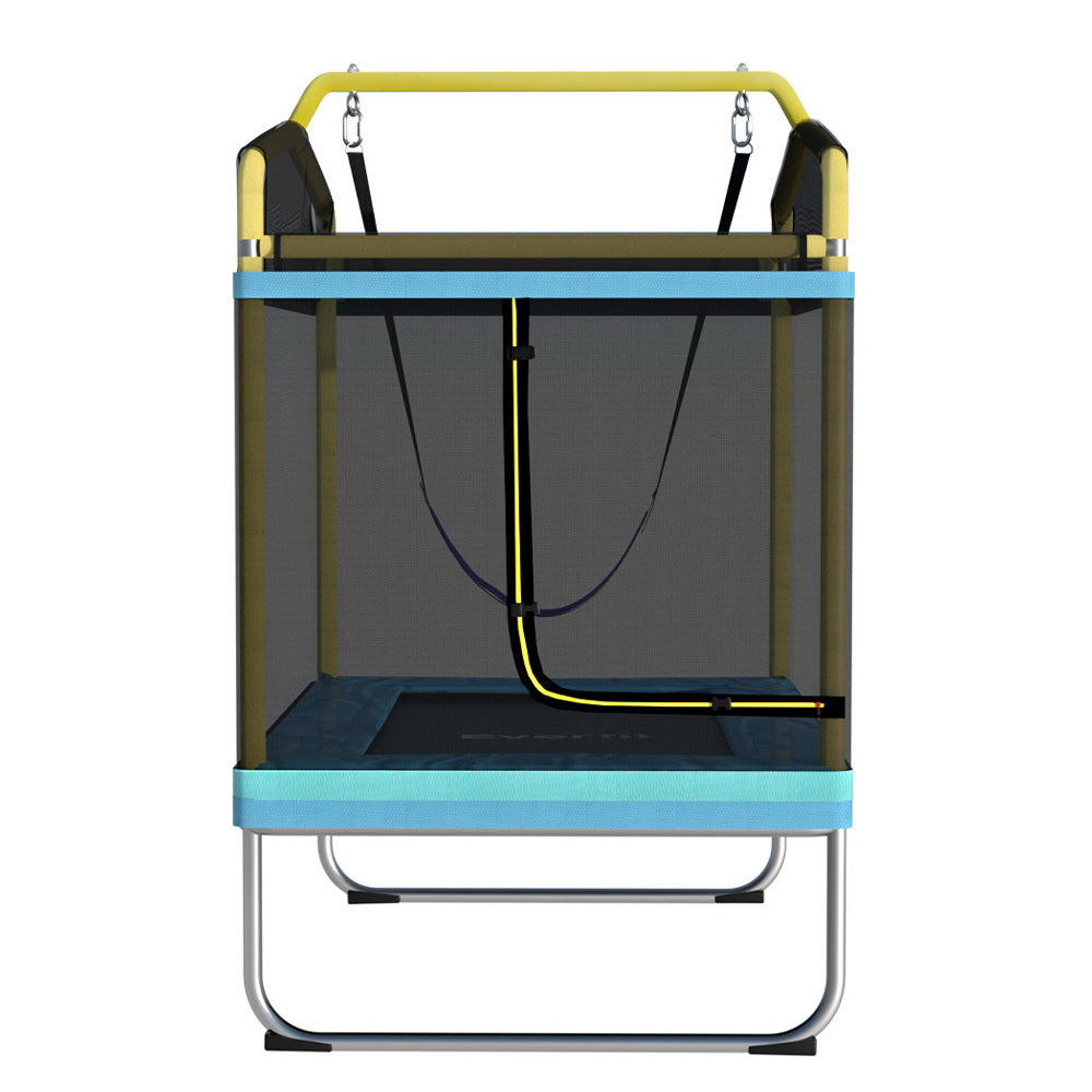 Marlook 6FT Trampoline for Kids w/ Enclosure Safety Net Swing Rectangle Yellow