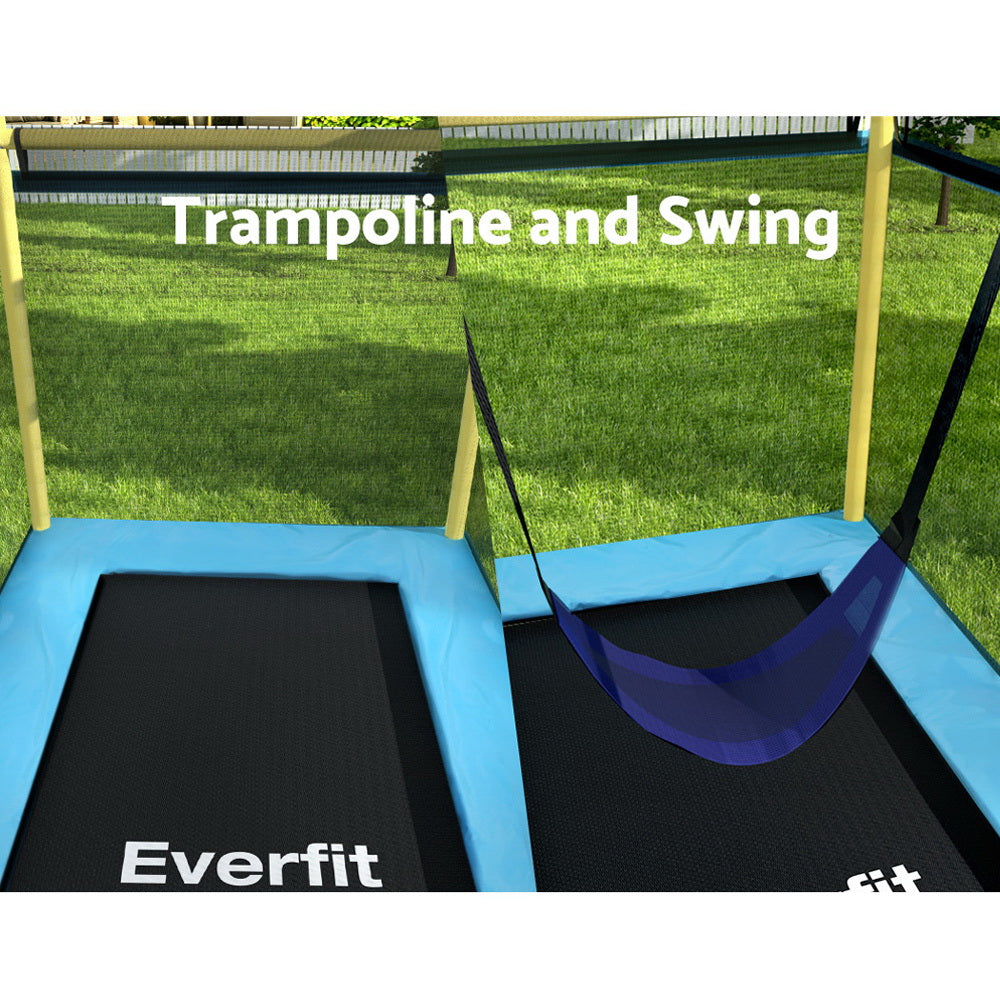 Marlook 6FT Trampoline for Kids w/ Enclosure Safety Net Swing Rectangle Yellow