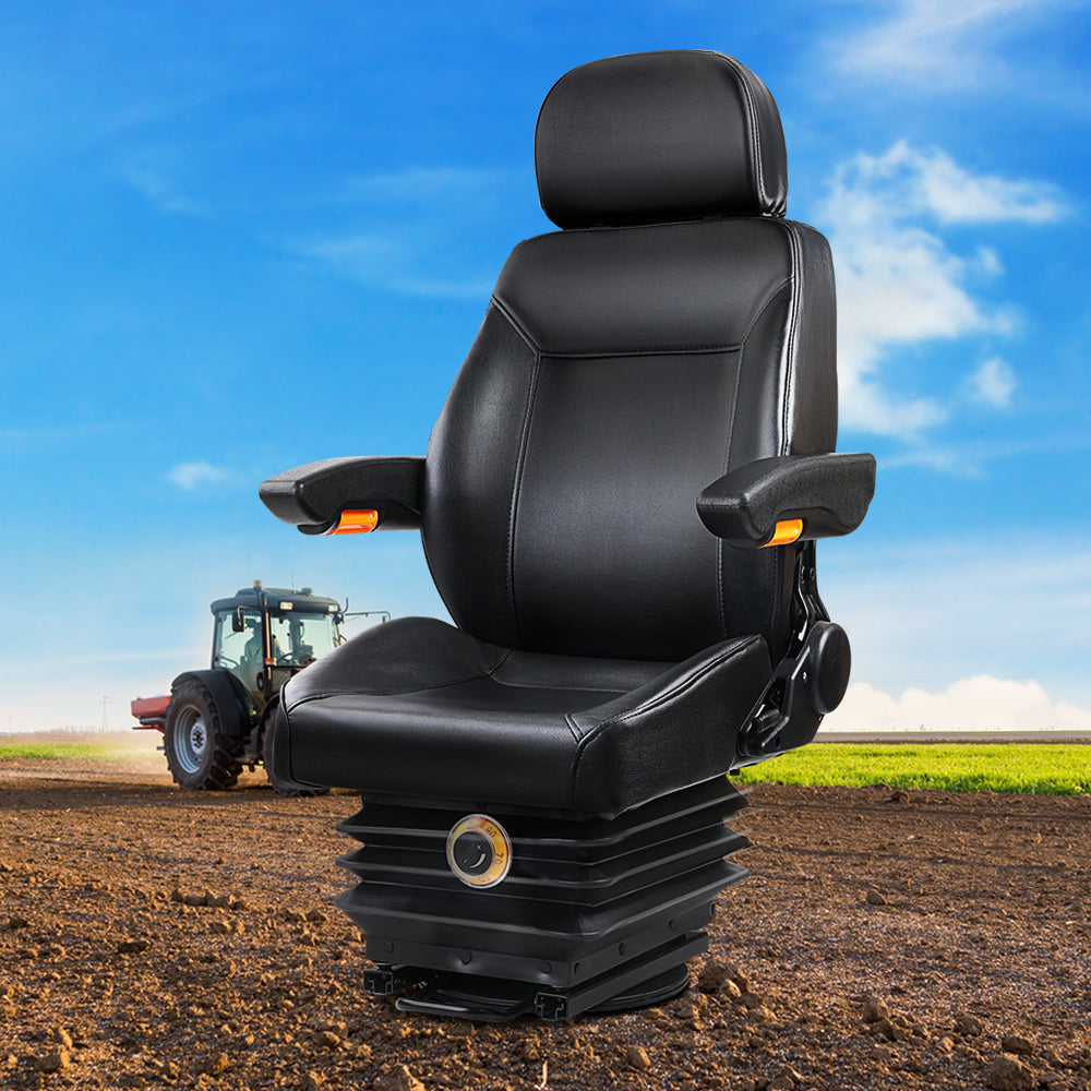 Marlook Tractor Seat Forklift Excavator Truck Universal Backrest Chair PU Leather