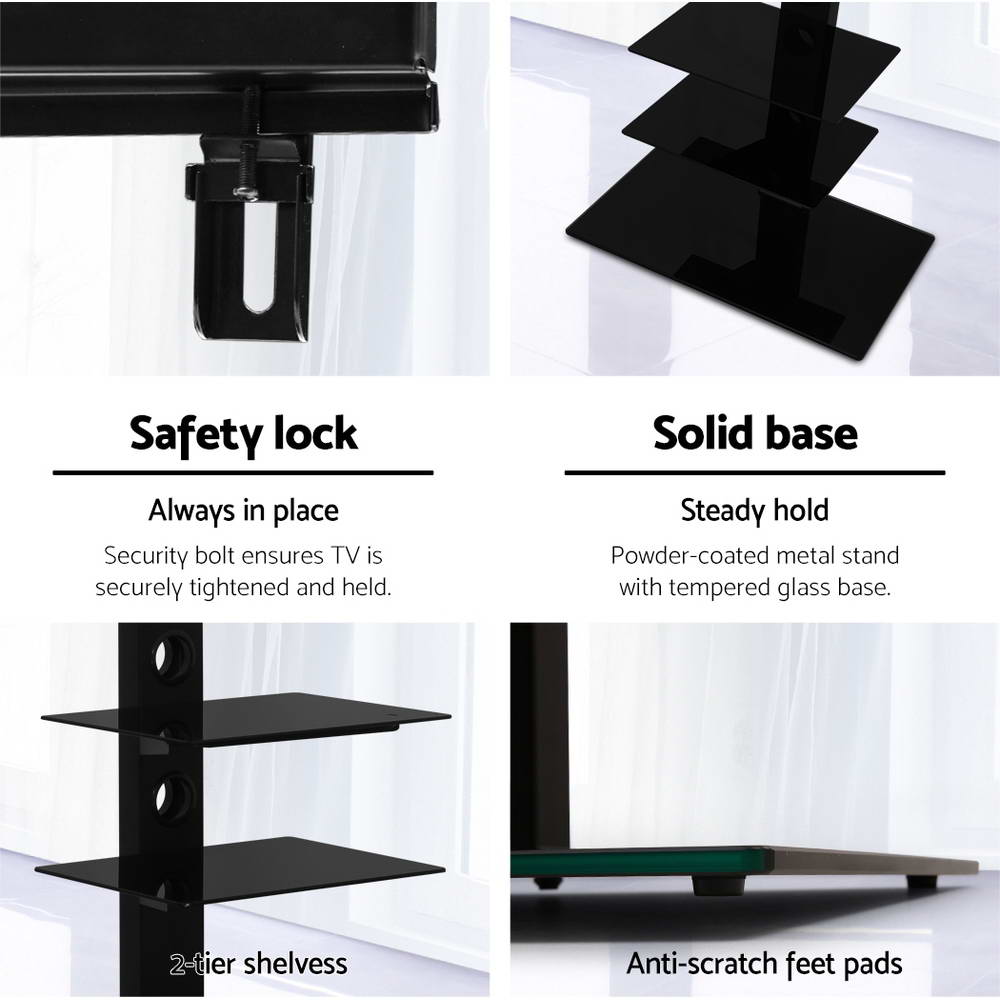 Marlook TV Stand Mount Bracket for 32"-70" LED LCD 3 Tiers Storage Floor Shelf